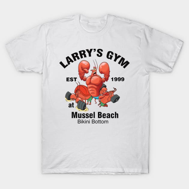 Larry's Gym At Mussel Beach T-Shirt by  bullfarm